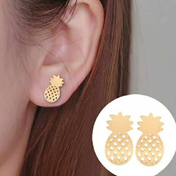 Pineapple Earrings Jewelry - 🍍Adorable Gold Pineapple Stud Earrings🍍